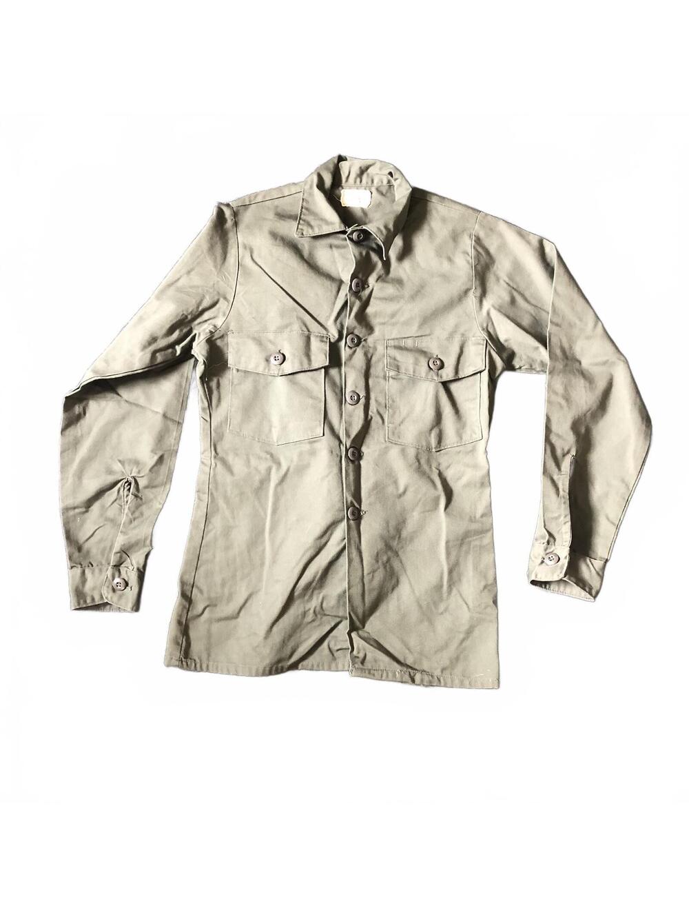Vintage US Army Utility Shirt Durable Press 50% Polyester 50% Cotton